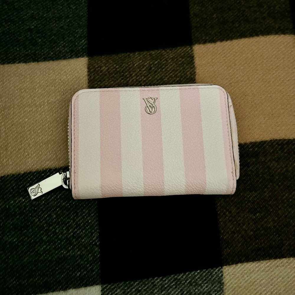 Victoria's Secret Pink and White Heritage Striped Wallet